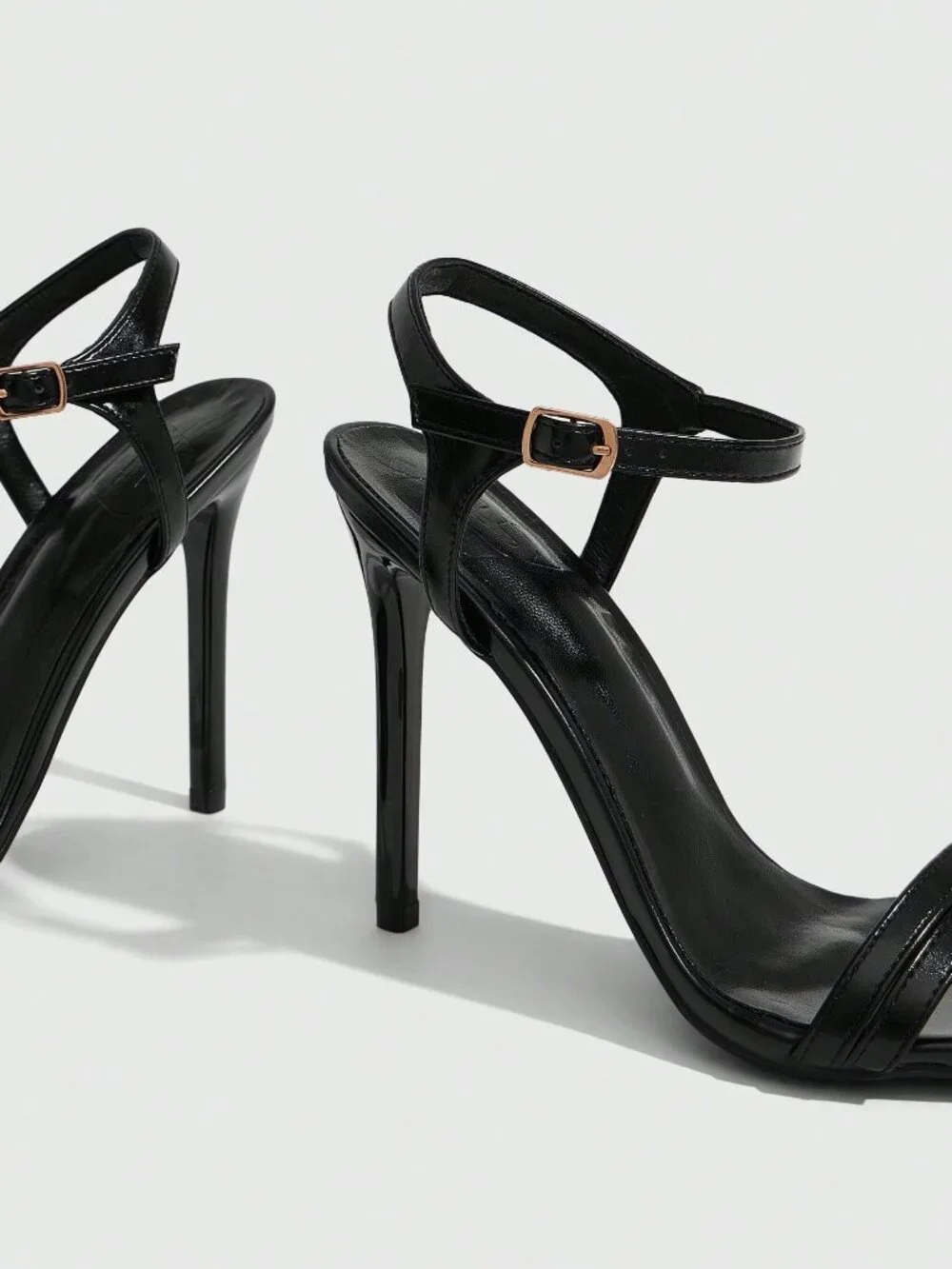 Black Sexy Women's High Heel Square Toe Sandals